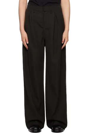 AIREI Black Pleated Trousers