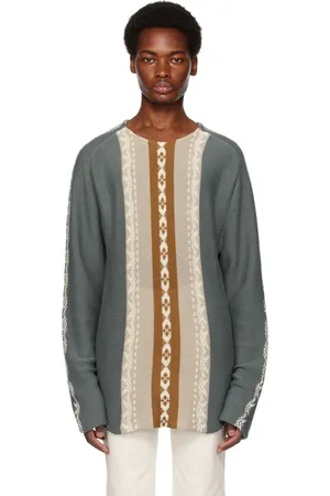 Youths in Balaclava Gray Floral Sweater