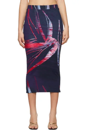 Louisa Ballou Multicolor Printed Midi Skirt
