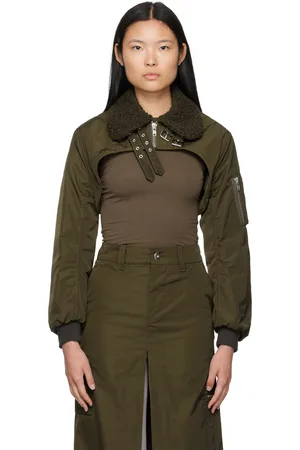 Vaquera Khaki Cropped Bomber Jacket