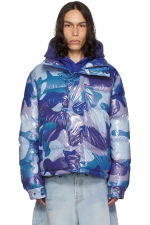 Members OF The Rage Blue Camo Puffer Jacket