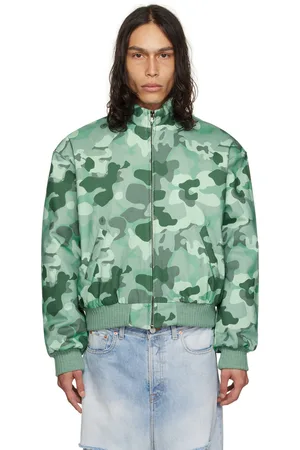 Members OF The Rage Green Camouflage Bomber Jacket