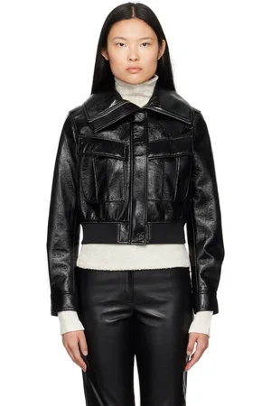 LVIR Crinkled Faux-Leather Bomber Jacket