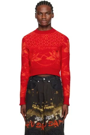 LU’U DAN Orange & Red Shrunk Sweater