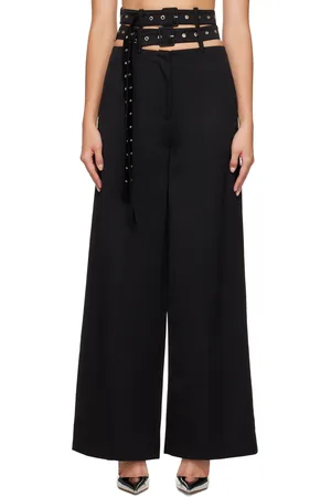 Rokh Black Double Belt Trousers