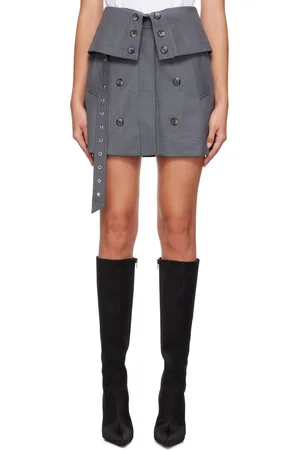 Rokh Gray Flap Miniskirt