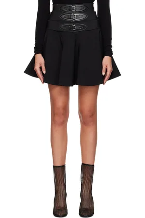 Alaïa Black Buckle Miniskirt