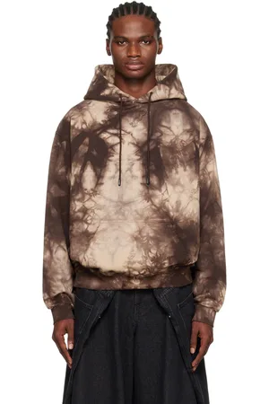 LU’U DAN Brown Bleached Ink Hoodie