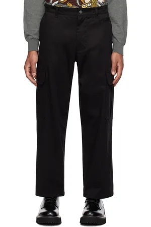 Moschino Black Embroidered Cargo Pants