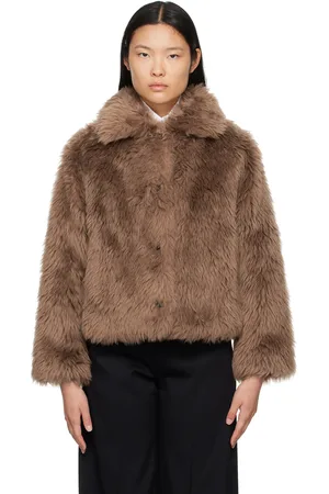 YVES SALOMON Brown Button Jacket