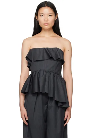 Kika Vargas Gray Ruffled Camisole