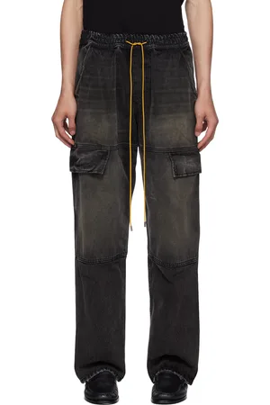 Rhude Black Plateau Denim Cargo Pants