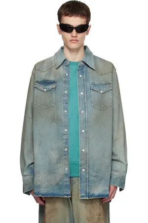 Acne Studios Blue Press-Stud Denim Shirt