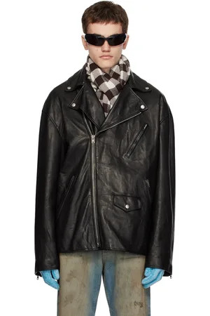 Acne Studios Black Zip Leather Jacket