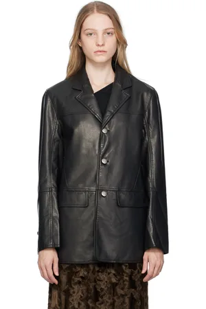 lesugiatelier Paneled Faux-Leather Jacket