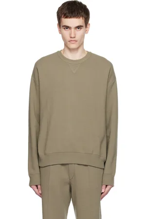Solid Khaki Crewneck Sweater