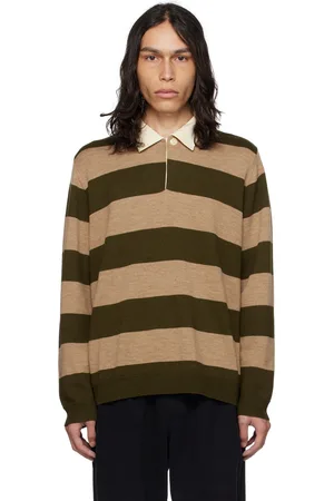 YMC Green & Beige JJ Rugby Polo