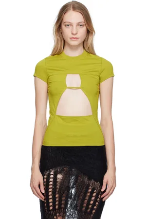 Rick Owens Yellow Cutout T-Shirt