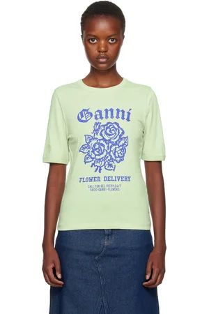 Ganni Green Printed T-Shirt