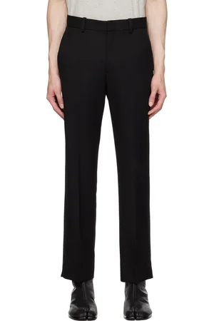 Solid Black Slit Trousers