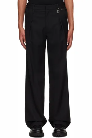 WOOYOUNGMI Black Wide-Leg Trousers