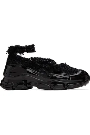 Simone Rocha Black Criss-Cross Tracker Ballerina Flats