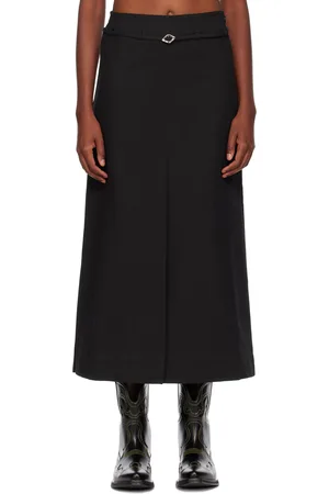 Ganni Black Slit Maxi Skirt