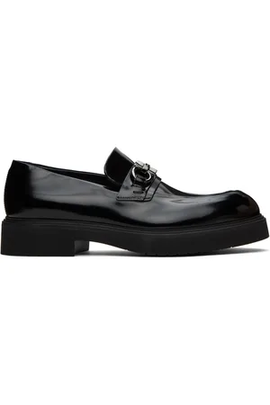 Salvatore Ferragamo Black Gancini Loafers