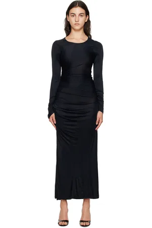 Msgm Black Crewneck Maxi Dress