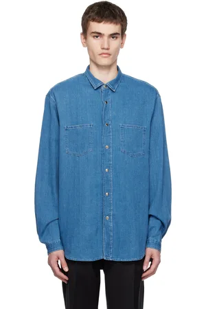 LARDINI Blue Patch Pocket Shirt