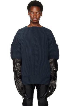 SYSTEM Blue Fringe Sweater