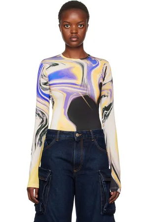 The Attico Multicolor Waves Long Sleeve T-Shirt