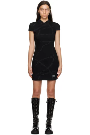 VERSACE Black Block Chain Minidress