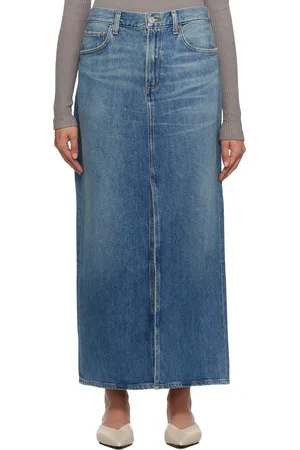 AGOLDE Blue Leif Denim Maxi Skirt