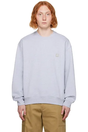 Solid Gray Flocked Sweatshirt