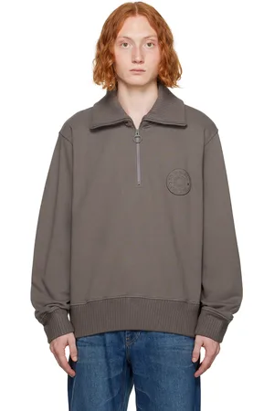 Solid Gray Half-Zip Sweatshirt