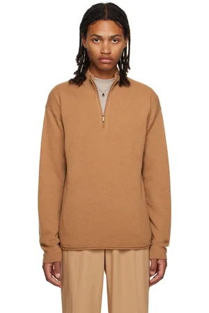 Guest In Residence Tan Half-Zip Sweater