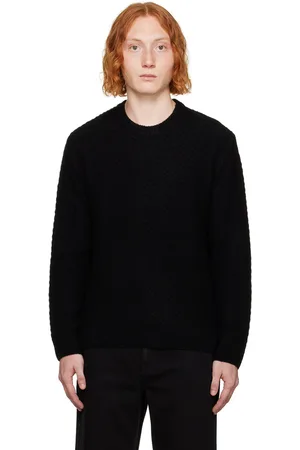 Solid Black Striped Sweater