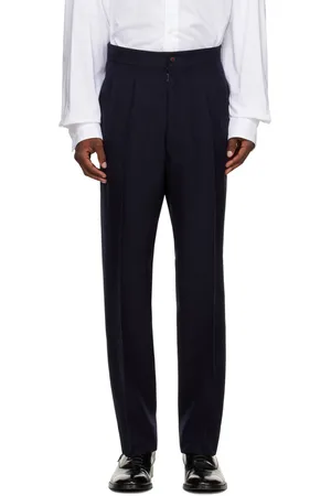 Maison Margiela Navy Pleated Trousers