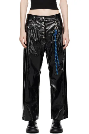 SONG FOR THE MUTE Straight-Fit Faux-Leather Trousers
