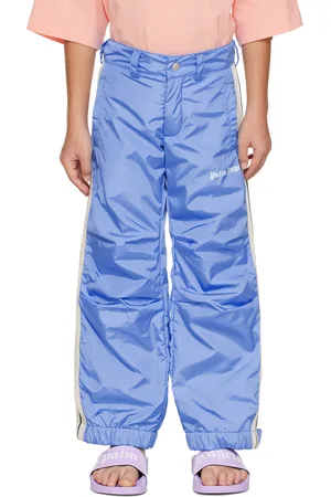 Palm Angels Kids Blue Striped Pants
