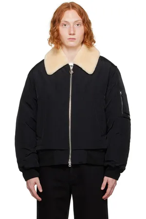 Solid Black Down Bomber Jacket Set