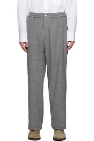 Solid Gray Drawstring Trousers