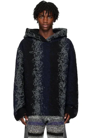 Vitelli Navy & Gray Striped Hoodie