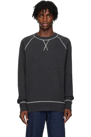 Sunspel Gray Contrast Stitching Sweatshirt
