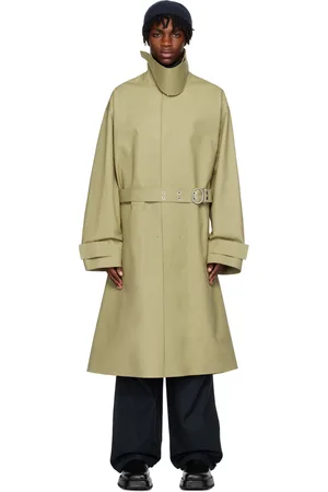 Jil Sander Green Belted Trench Coat