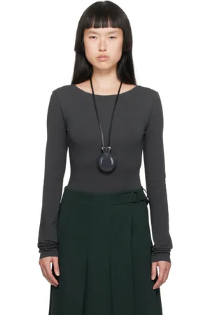 LEMAIRE Gray Boat Neck Bodysuit