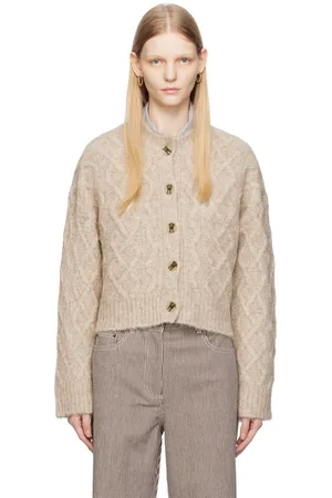 REMAIN Birger Christensen Beige Brushed Cardigan