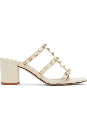 VALENTINO GARAVANI Off-White Rockstud Heeled Sandals