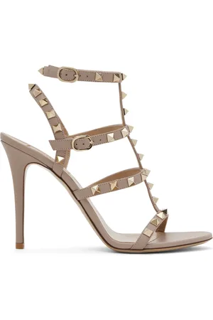 VALENTINO GARAVANI Beige Rockstud Heeled Sandals